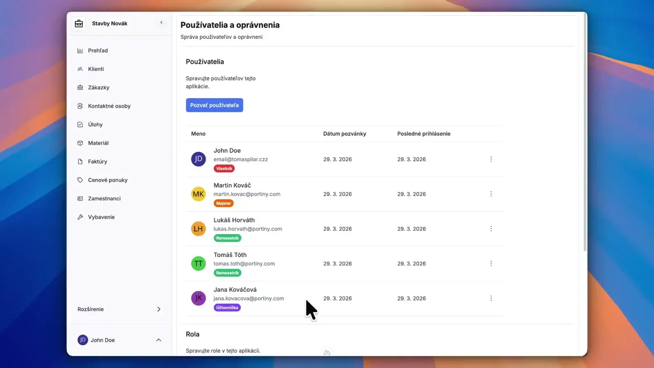 Vlastné roly a oprávnenia